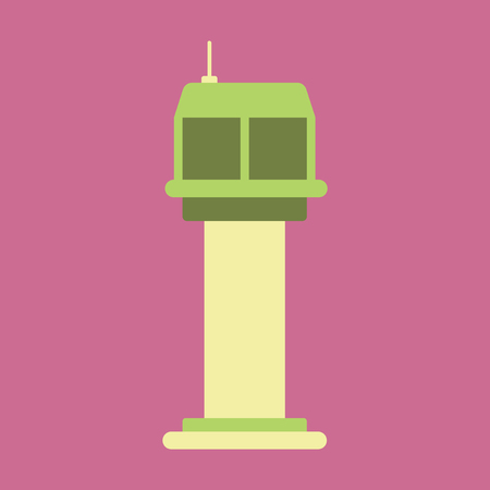 Icon in flat design for airport control towerのイラスト素材