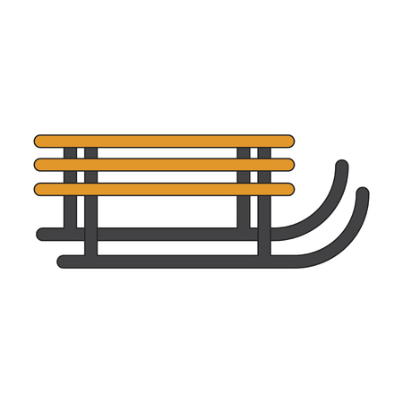 Icon in flat design Sleighのイラスト素材