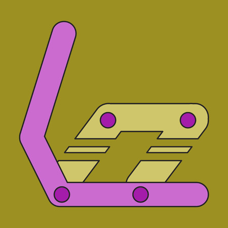Icon in flat design Snowboard bindingのイラスト素材