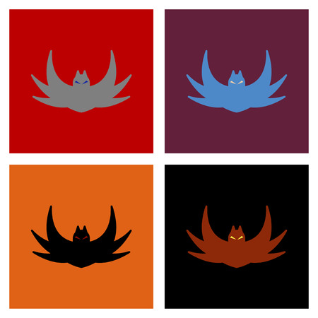 assembly flat icons halloween batのイラスト素材