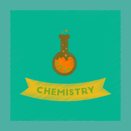 flat shading style icon chemistry lessonのイラスト素材