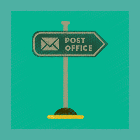 flat shading style icon sign post officeのイラスト素材