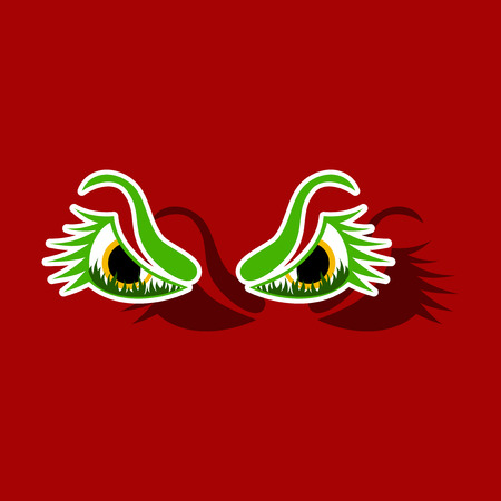 paper sticker on theme evil emotions eyesのイラスト素材