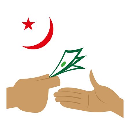 flat icon on theme Arabic business transfer of moneyのイラスト素材