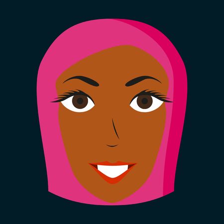 assembly of flat icons on theme Arabic business portrait of an Arab womanの写真素材