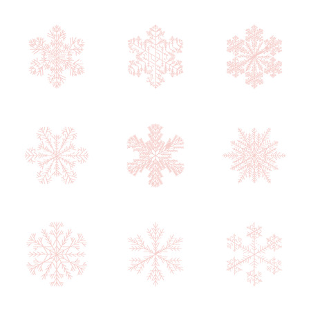 Assembly flat shading style illustration snowflake.のイラスト素材
