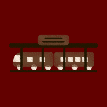 Flat Icon in Shading Style train Stationのイラスト素材