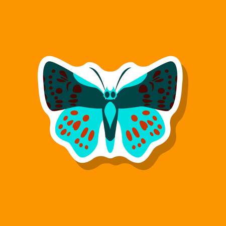 butterfly paper sticker on stylish background insectのイラスト素材