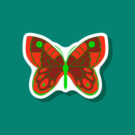 butterfly paper sticker on stylish background insectのイラスト素材