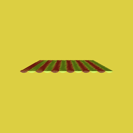 Flat shading style icon Roof awning tent.のイラスト素材