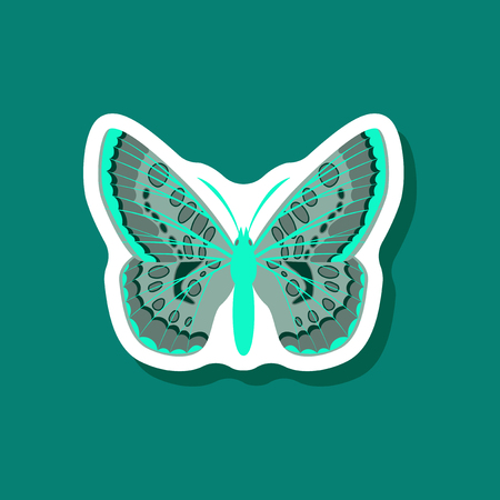 Butterfly paper sticker on stylish background insect.のイラスト素材