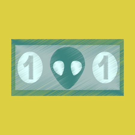 Flat shading style icon currency cash.のイラスト素材