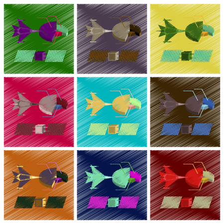 assembly flat shading style icon Military infographicsのイラスト素材