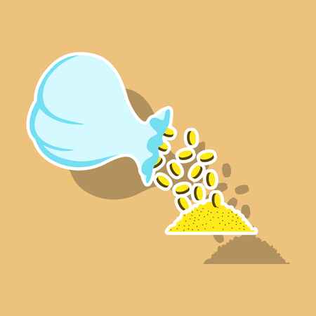 realistic paper sticker on theme Arabic business bag of coinsのイラスト素材