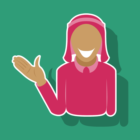 realistic paper sticker on theme Arabic business businessmanのイラスト素材
