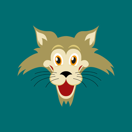 flat icons on theme funny animals catのイラスト素材