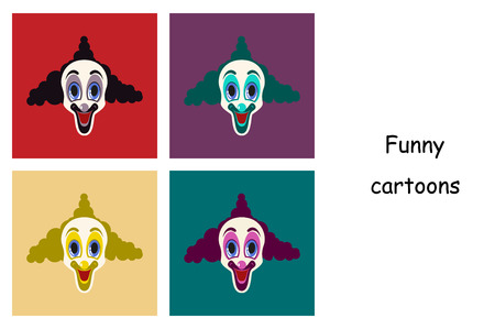Assembly of flat icons on theme funny cheerful clownsのイラスト素材