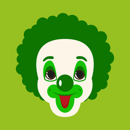 flat icons on theme funny cheerful clownのイラスト素材