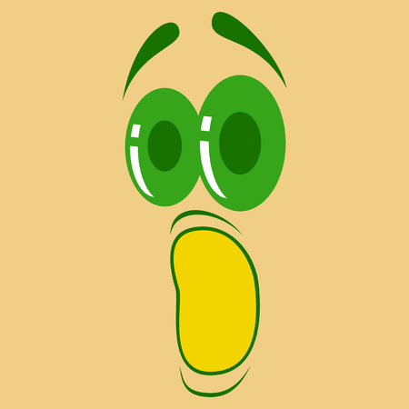 Flat icons on theme cartoon face funny emotion.のイラスト素材