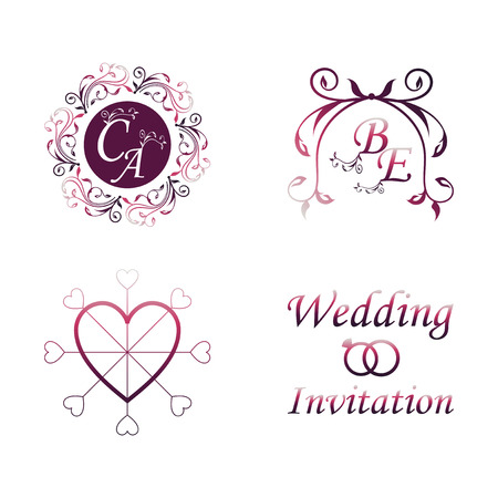 Wedding invitation cardsのイラスト素材