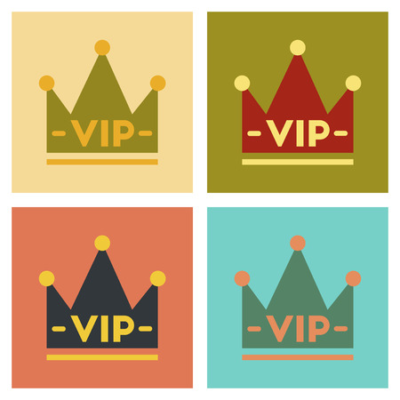 Assembly flat icons poker crown royalのイラスト素材