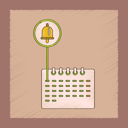 Flat shading style icon school calendarのイラスト素材
