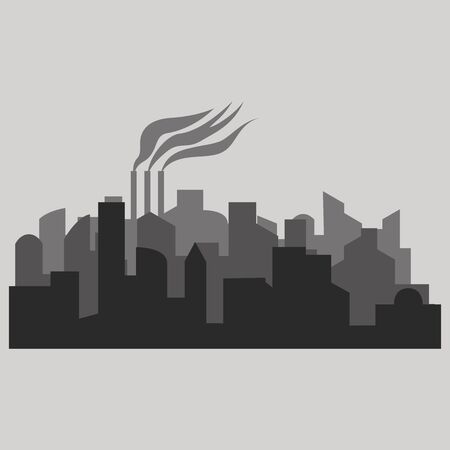 Vector illustration - The silhouette of the city in a flat style.のイラスト素材