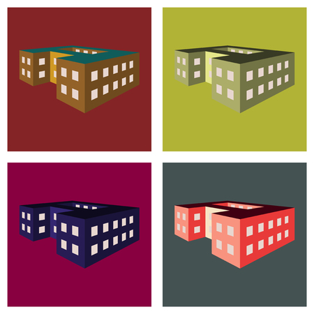 Vector illustration of a school building.のイラスト素材