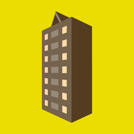 A modern multi-storey building with a complex design vector illustrationのイラスト素材