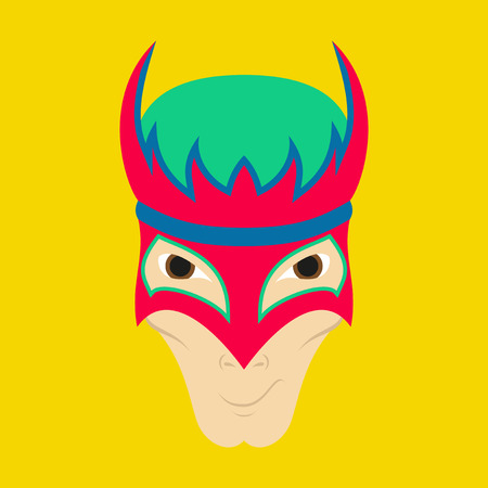 Superhero in Action. Superhero character . Icon in flat style.のイラスト素材
