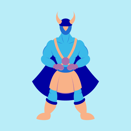 Superhero Standing Icon in Flat styleのイラスト素材