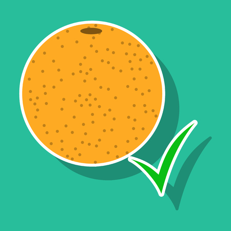 Orange whole vector illustration of orange.のイラスト素材