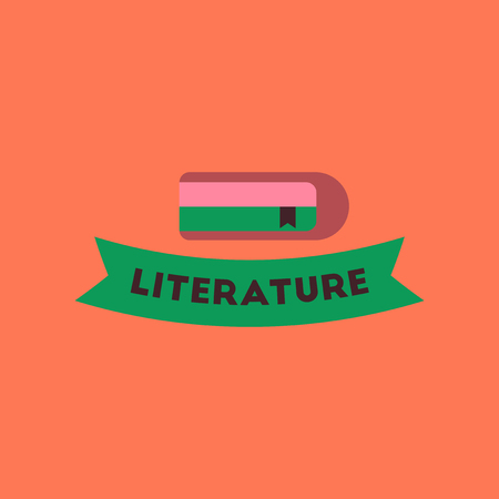 flat icon on stylish background Literature lesson Vector illustration.のイラスト素材