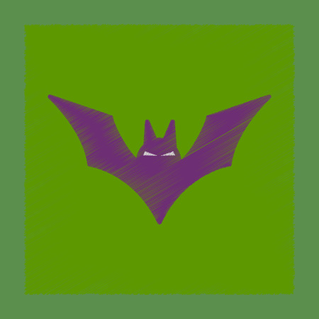 flat shading style icon halloween batのイラスト素材