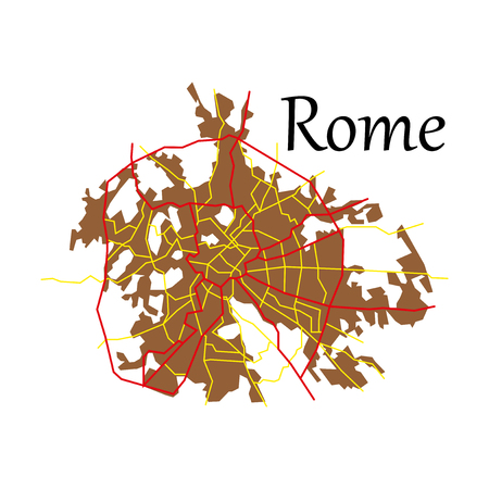 Flat city map of Rome with well organized separated layers.のイラスト素材