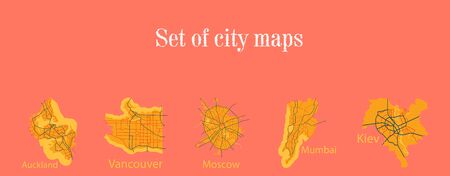 Set of country map illustrationのイラスト素材