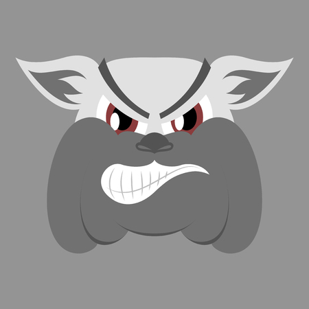 flat icon on theme angry bulldog animalのイラスト素材