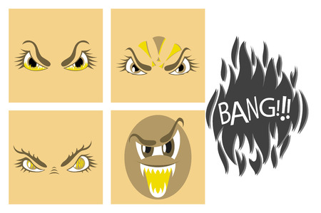 assembly of flat icons on theme evil emotionsのイラスト素材