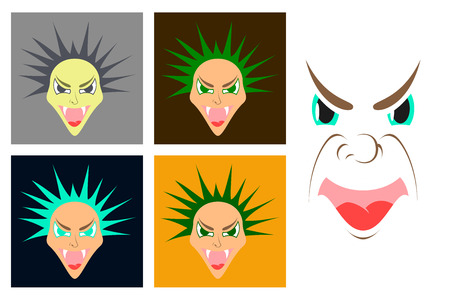 assembly of flat icons on theme evil facesのイラスト素材