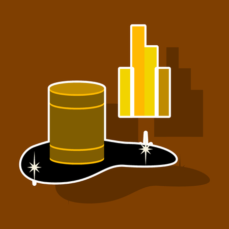 paper sticker on theme Arabic business oil chartのイラスト素材