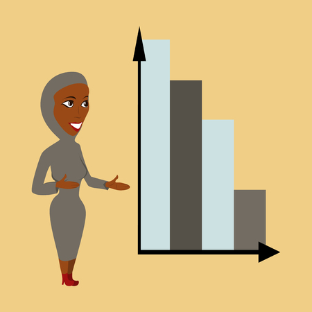 flat icon on theme Arabic business Muslim Businesswomanのイラスト素材