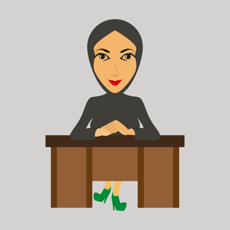 flat icon on theme Arabic business Muslim business womanのイラスト素材