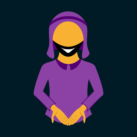 flat icon on theme Arabic business arabic man smilingのイラスト素材