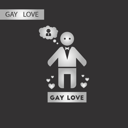 Black and white style icon homosexual gays loversのイラスト素材