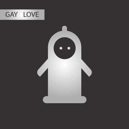 Black and white style icon gays condom contraceptiveのイラスト素材
