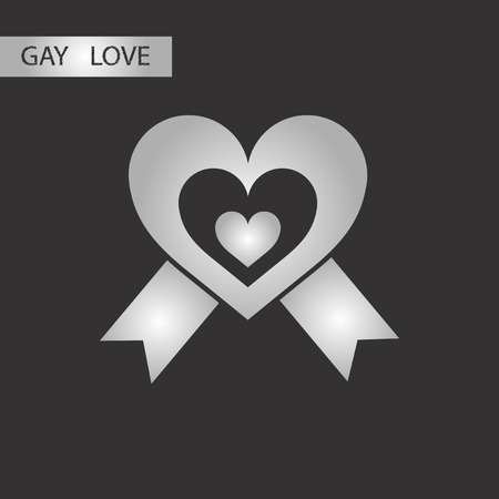 Black and white style icon of gay heartのイラスト素材