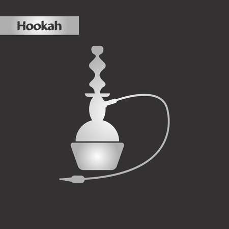 Black and white style icon of Eastern hookahのイラスト素材
