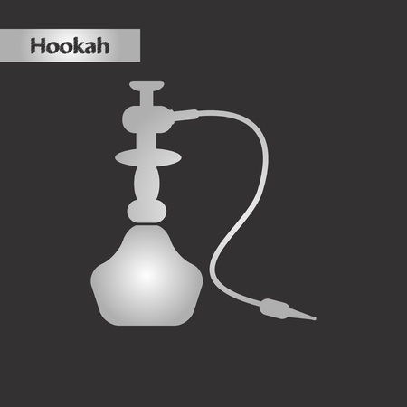 Black and white style icon of Eastern hookahのイラスト素材