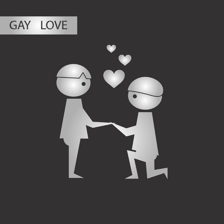 Black and white style icon of gay loversのイラスト素材