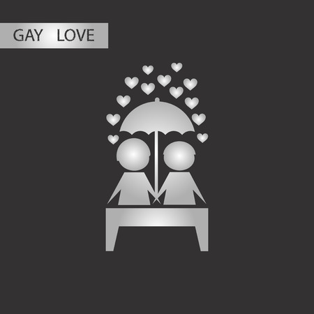 Black and white style icon of gay loversのイラスト素材